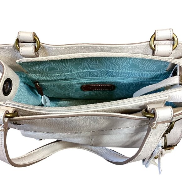 The Sak Alameda Leather Satchel Stone/Cream/Bone Color 207N - Picture 7 of 10